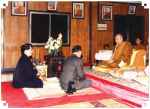  March 1992: Their Majesties the King and Queen having a Dhamma discussion with His Holiness at Samnak Song Doipui, Chiangmai Province.