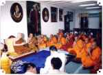  29 November 1999: His Holiness was welcoming Sri Lankan Buddhist monks who visited Thailand and had an audience with His Holiness at the Supreme Patriarchs Secretariat, Wat Bovoranives Vihara.